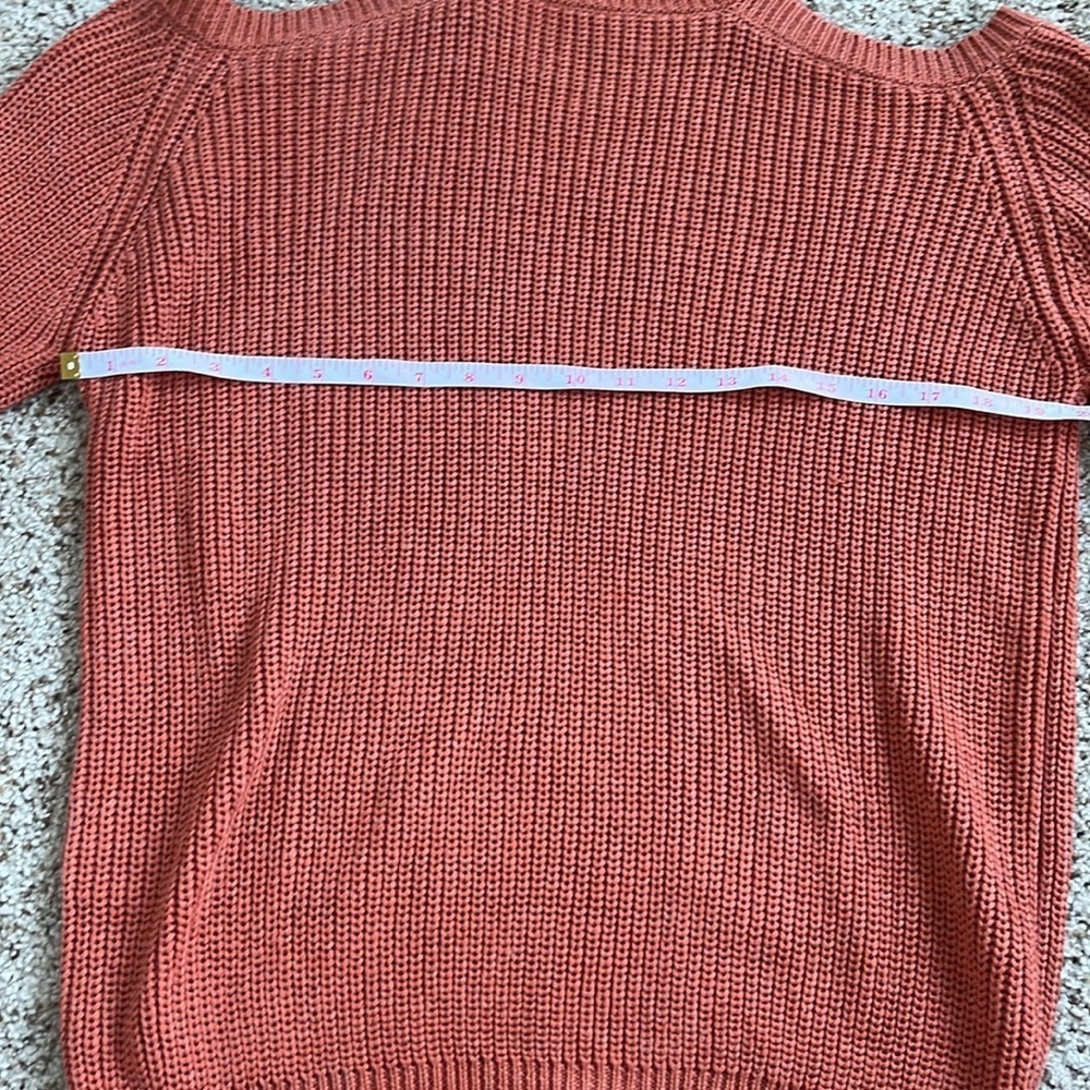 collections by celeze Women's coral Cold Shoulder Sweater - Picture 6 of 7